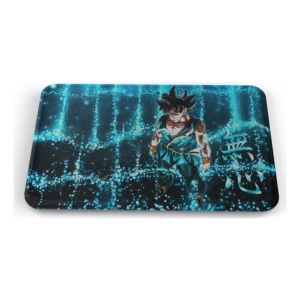 Tapete Dbz Goku Traje Azul Turquesa Baño Lavable 40x60cm