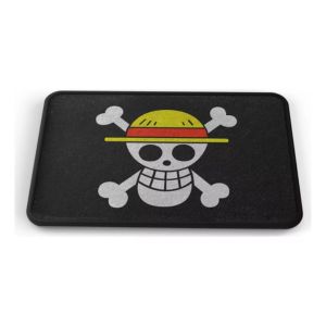 Tapete One Piece Calavera Fondo Negro Baño Lavable 40x60cm