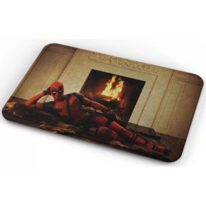 Tapete Deadpool Acostado Chimenea Baño Lavable 40x60cm