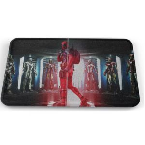 Tapete Deadpool Marks De Iron Man Baño Lavable 50x80cm