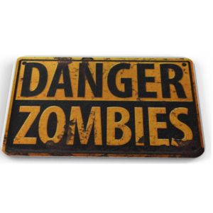 Tapete Danger Zombies Logo Baño Lavable 40x60cm