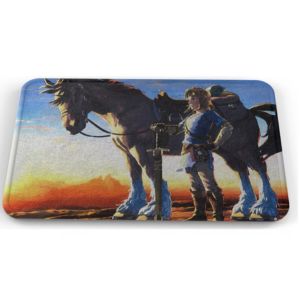 Tapete Zelda Link Caballo Sol Cielo Baño Lavable 40x60cm